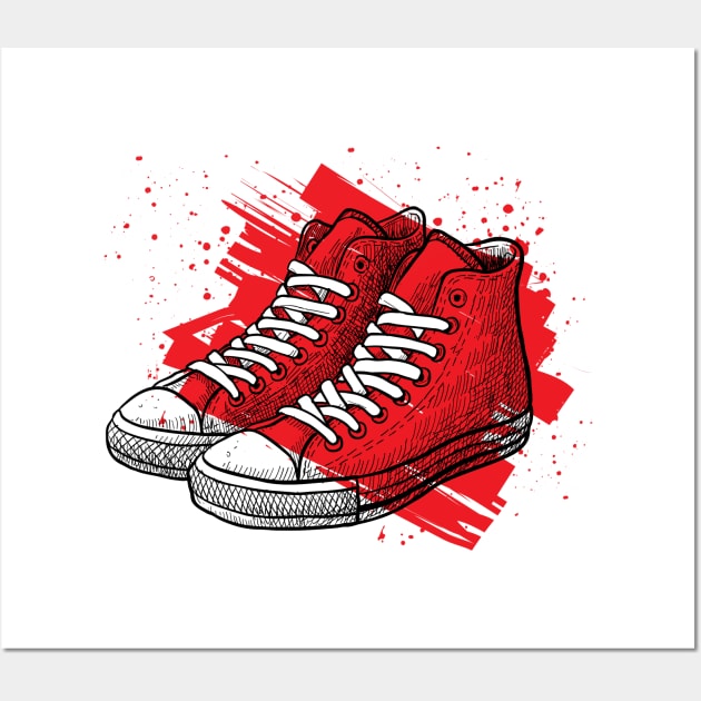 Sneakers drawing Wall Art by Digster